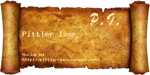 Pittler Izor névjegykártya